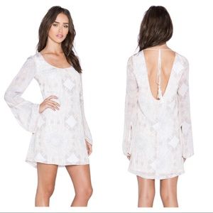 Winston White Bardot Dress Cream Tie Dye XS Boho